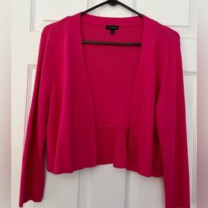 Talbots Pink Ruffled Cardigan Size Large